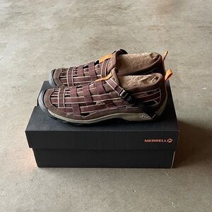 Chaco Paradox Hiking/Water Brown Woven Leather Outdoor Shoes Size 8 Mens Narrow